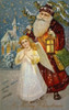 Santa With An Angel  Nostalgia cards Poster Print - Item # VARSAL9801081