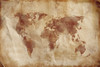 Aged world map on dirty paper Poster Print - Item # VARPSTEVK200196S
