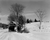 USA  Vermont  Winter scene of covered bridge near Irasburg Poster Print - Item # VARSAL255421427