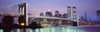Bridge at dusk, Brooklyn Bridge, East River, World Trade Center, Wall Street, Manhattan, New York City, New York State, USA Poster Print (8 x 10) - Item # MINPPI63574L