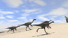 Herd of Gigantoraptors running across desert terrain Poster Print - Item # VARPSTKVA600352P