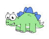Cute illustration of a Stegosaurus Poster Print