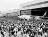 High angle view of a group of people looking at a military airplane  B-47 Stratojet Poster Print - Item # VARSAL25540515