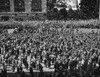 High angle view of crowd watching a parade for General Douglas MacArthur on Broadway  Manhattan  New York City  New York State  USA  April 1951 Poster Print - Item # VARSAL2556351