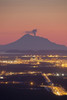 View Of Minor Eruption Of Ash And Steam From Mt. Redoubt With Anchorage, Alaska In The Foreground During Winter PosterPrint - Item # VARDPI2141349