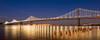 Suspension bridge over Pacific ocean lit up at night, Bay Bridge, San Francisco Bay, San Francisco, California, USA Poster Print - Item # VARPPI168482