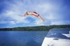 Diving Into A Lake PosterPrint