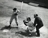 Batter swinging a bat with a catcher and an umpire crouching behind him Poster Print - Item # VARSAL25520252