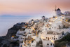 Whitewash buildings and windmill at dusk; Oia, Santorini, Greece PosterPrint - Item # VARDPI12254304