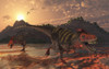 A pair of carnivorous Tarbosaurus dinosaurs scavaging for food during the Cretaceous period Poster Print - Item # VARPSTMAS600036P