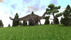 Dicraeosaurus walking in an open field Poster Print