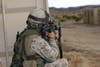 October 18, 2005 - An infantry scout sights-in around the corner of a building at the military operations on urban terrain town at the Combat Center's Range 200. Poster Print - Item # VARPSTSTK101905M