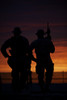 Silhouette of U.S Marines on a bunker at sunset in Northern Afghanistan Poster Print - Item # VARPSTTMO100537M