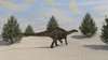 Dicraeosaurus walking in a prehistoric environment with pine trees Poster Print - Item # VARPSTKVA600273P