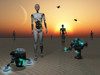 Androids and robots explore an alien world Poster Print - Item # VARPSTMAS100175S