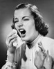 Close-up view of young woman sneezing Poster Print - Item # VARSAL25526404A