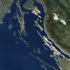 Satellite view of the Croatian Islands in the Adriatic Sea Poster Print - Item # VARPSTSTK203761S