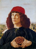 Young Man Holding A Medallion Of Cosimo De Medici c.1470 Sandro Botticelli Tempera wood on Panel Galleria degli Uffizi  Florence  Italy Poster Print - Item # VARSAL3815395661