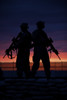 Silhouette of U.S Marines on a bunker at sunset in Northern Afghanistan Poster Print - Item # VARPSTTMO100544M