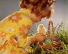 Close-up of a girl holding a chick and smiling Poster Print - Item # VARSAL3811362983