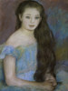 Young Girl With Dark Brown Hair and Blue Eyes     1887/  Pierre-Auguste Renoir   Pastel   Bridgestone Museum of Art  Tokyo Poster Print - Item # VARSAL11581274