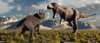Tyrannosaurus Rex and Triceratops involved in a battle to the death during Earth's Cretaceous Period of time Poster Print - Item # VARPSTMAS100798P