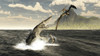 A Tylosaurus jumps out of the water, attacking a Pteranodon during the Mid-Cretaceous Period in the central sea spanning North America from Canada to Mexico. Poster Print - Item # VARPSTADR600021P