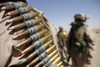 June 13, 2006 - Belts of .50-caliber ammunition hang from the shoulders of Marines at live-fire range near Camp Fallujah, Iraq. Poster Print - Item # VARPSTSTK101804M