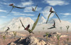 A flock of Thalassodromeus pterosaurs during Earth's Cretaceous period Poster Print - Item # VARPSTMAS600087P