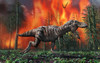 Tyrannosaurus Rex fleeing from a deadly forest fire Poster Print - Item # VARPSTMAS100805P