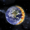 An artist's depiction of planet Earth catching on fire. The fire is moving from east to west over the entire surface. Earth image courtesy of NASA Poster Print - Item # VARPSTMRC200032S