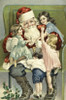 A Merry Christmas--Santa With Children On His Lap  Nostalgia Cards Poster Print - Item # VARSAL9801373