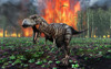 Tyrannosaurus Rex fleeing from a deadly forest fire Poster Print - Item # VARPSTMAS100804P