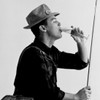 Man sitting   drinking bear and holding fishing rod   studio shot Poster Print - Item # VARSAL2554214