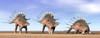 Three Kentrosaurus dinosaurs standing in the desert by daylight Poster Print - Item # VARPSTEDV600027P