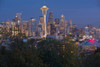 Skylines lit up at night in a city, Seattle, Washington State, USA Poster Print - Item # VARPPI169670