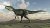 Monolophosaurus walking across desert terrain Poster Print - Item # VARPSTKVA600547P