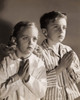 Brother and sister praying at bedtime Poster Print - Item # VARSAL2553229