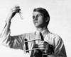 Male scientist examining a chemical in a test tube Poster Print - Item # VARSAL25535228
