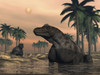 Keratocephalus dinosaurs in a small lake at sunset Poster Print - Item # VARPSTEDV600226P