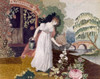 Lady in a Garden  artist unknown  19th Century Poster Print - Item # VARSAL900124791