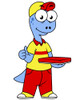 Illustration of a Brontosaurus delivery person Poster Print - Item # VARPSTSTK600089P