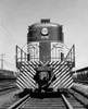 Train engine on a railroad track Poster Print