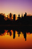 Thailand, Sukhothai, Wat Mahathat, Distant View Of Buddha Statue At Sunset, Silhouetted And Reflecting On Water. PosterPrint - Item # VARDPI1987116