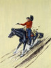 Cowboy aiming gun on horse sliding down hill Poster Print - Item # VARSAL902137023