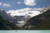 Mount Victoria And Lake Louise With Canoes In The Distance And Blue Sky With Clouds; Lake Louise Alberta Canada PosterPrint - Item # VARDPI2075521