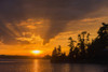 Sunrise casting an orange glow over the sky and reflected in a tranquil lake; Ontario, Canada PosterPrint - Item # VARDPI12303003