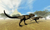 Two Tyrannosaurus Rex dinosaurs are on the hunt for prey Poster Print
