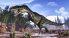 A Monolophosaurus dinosaur walking amongst cycas and calamites Poster Print - Item # VARPSTEDV600286P