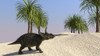 Triceratops walking in a tropical environment Poster Print - Item # VARPSTKVA600268P